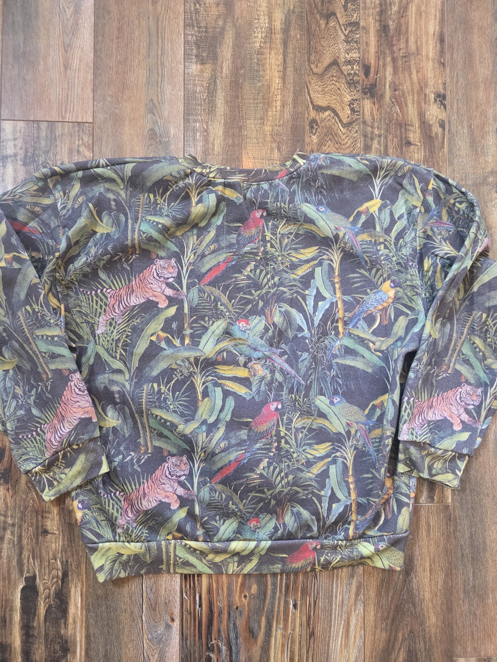 Aviator Nation UNISEX Jungle Print Crewneck Sweater - Green Multi - Picture 2 of 5